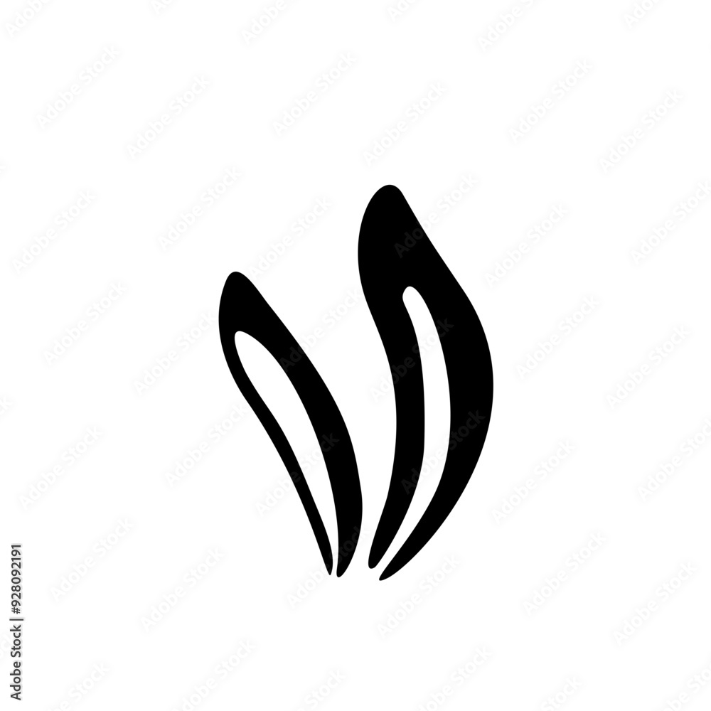 Bunny ear silhouette. Cute Rabbit ear silhouette vector illustration Bunny ear silhouette. Cute Rabbit ear silhouette vector illustration
