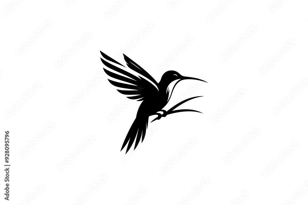 Obraz premium Stylized Hummingbird Silhouette Graphic.
