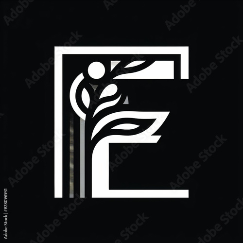 black and white letter logo