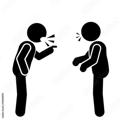 stick figure illustrations and pictograms angry and arguing