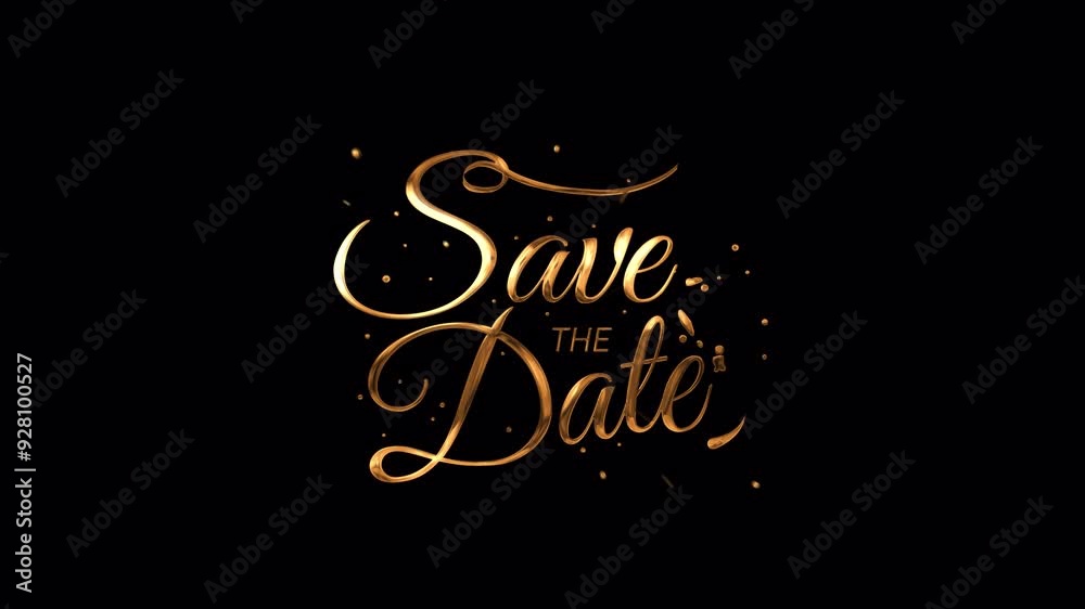 Save the date animated. Handwritten text of Save and text of the date with pop-up animation. It is suitable for wedding invitation videos.