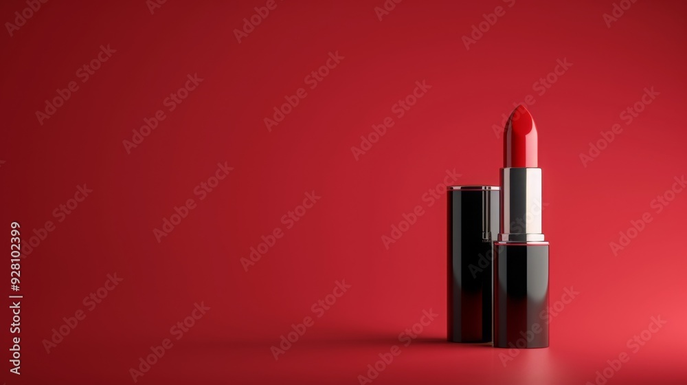 Red Lipstick on a Red Background Red Lipstick on a Red Background