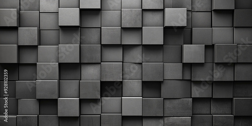 Fototapeta Naklejka Na Ścianę i Meble -  Abstract dark metallic cubes forming a geometric pattern background