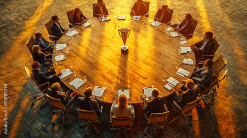 A large, circular conferenc...