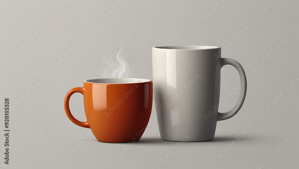 D Flat-Style Illustration of a Minimalist Coffee Mug on a White Background with Clean Lines and Generous Copy Space D Flat-Style Illustration of a Minimalist Coffee Mug on a White Background with Clean Lines and Generous Copy Space