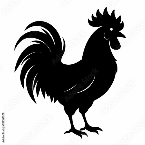 rooster black  silhouette icon