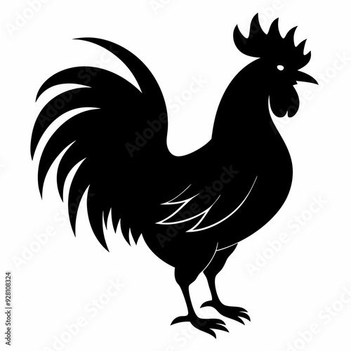 rooster black  silhouette icon