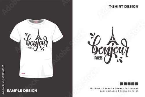 bonjour paris t shirt design