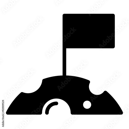 Flag on Moon for Space Icon