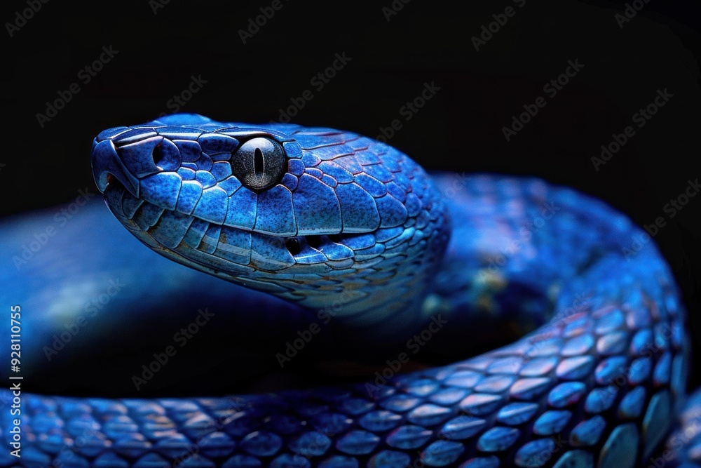 blue snake, national geographic photo, black background. blue snake, national geographic photo, black background.