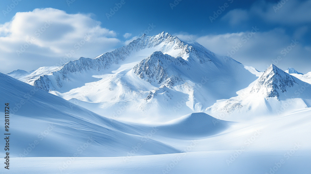 Landscape of snow moutain background.