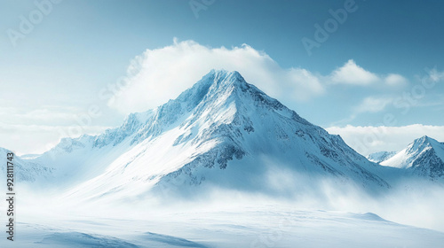 Landscape of snow moutain background.