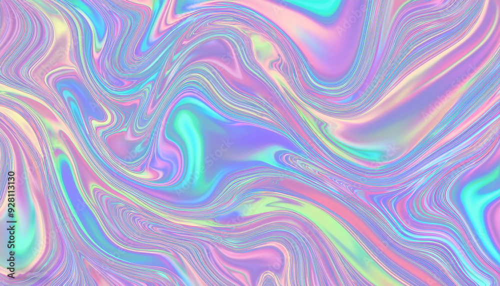 Holographic foil neon trend wavy abstract background Holographic foil neon trend wavy abstract background