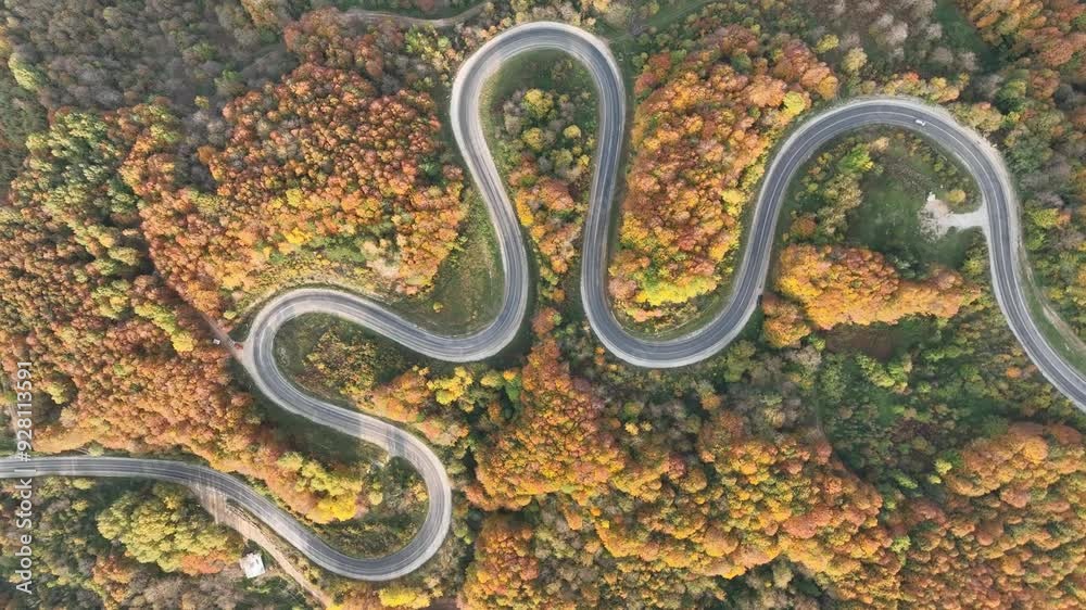 Autumn Season in the İnegol-Domanic Winding Road Drone Video, İnegol Bursa, Turkiye (Turkey) Autumn Season in the İnegol-Domanic Winding Road Drone Video, İnegol Bursa, Turkiye (Turkey)