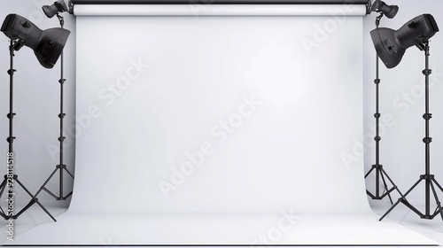 白のスタジオ背景と照明16