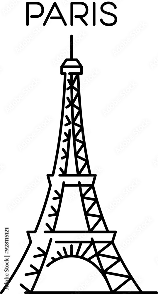 Eiffel Tower in Paris Icon Eiffel Tower in Paris Icon
