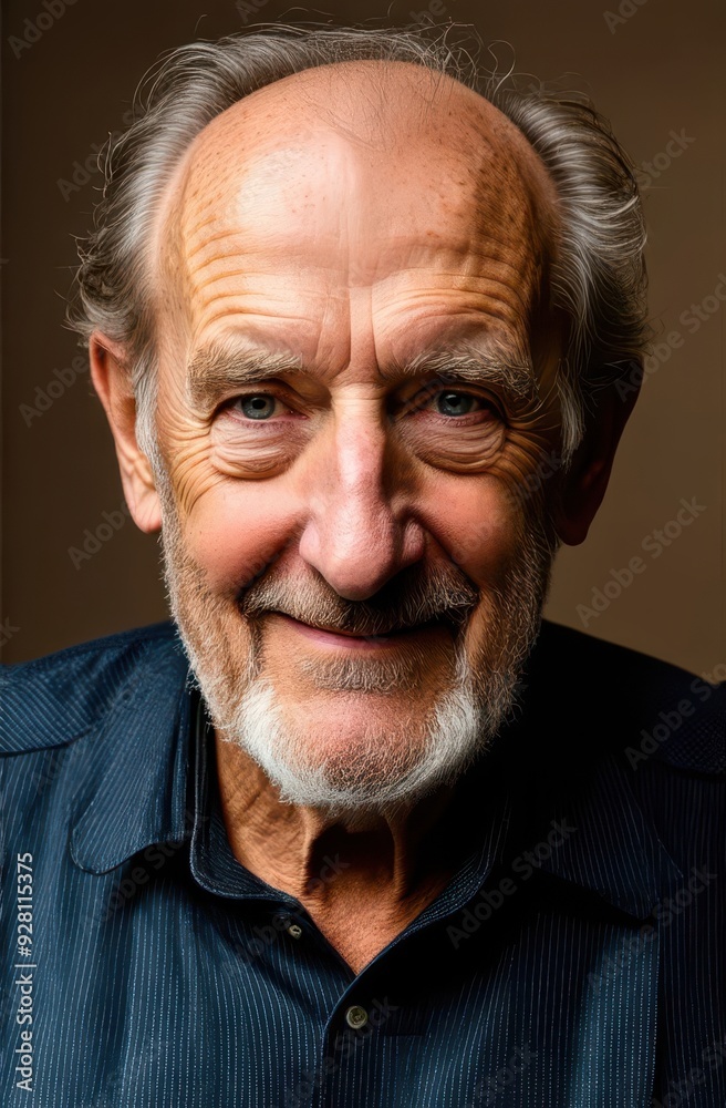 Serious older man in casual with beard head shot portrait. Grey haired retiree, pensioner posing wall background. Close up male portrait, elderly age concept Serious older man in casual with beard head shot portrait. Grey haired retiree, pensioner posing wall background. Close up male portrait, elderly age concept