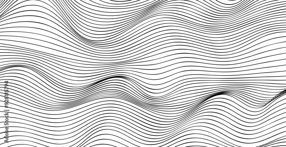 Black And White Wave Lines Pattern Abstract Background. Vector Illustration. Wallpaper. Banner Black And White Wave Lines Pattern Abstract Background. Vector Illustration. Wallpaper. Banner