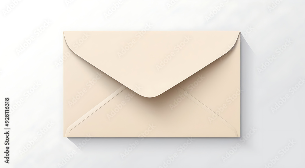 2D Flat-Style Illustration of a Plain Envelope on a White Background with Minimalist Design and Ample Copy Space 2D Flat-Style Illustration of a Plain Envelope on a White Background with Minimalist Design and Ample Copy Space