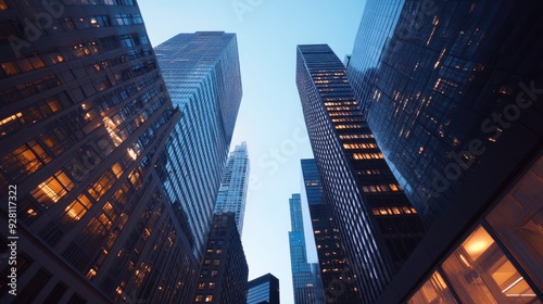 High-Altitude Image of a Modern Urban Area with Tall Buildings and Roads