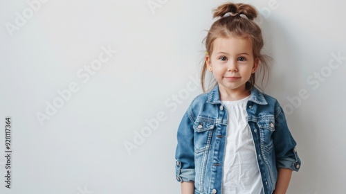 Little Girl in Denim Jacket