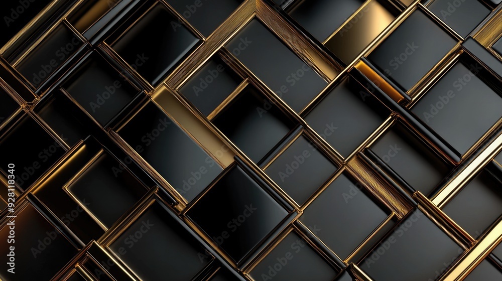 Elegant Art Deco background with geometric gold patterns on a black backdrop Elegant Art Deco background with geometric gold patterns on a black backdrop