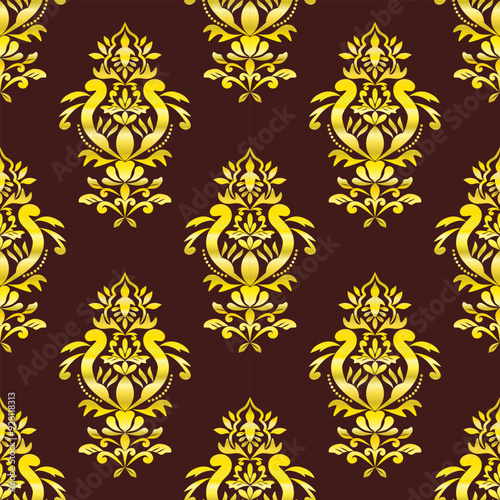 Classical Vector damask seamless pattern background, Luxury old fashioned damask ornament, royal victorian seamless texture for background, wallpapers, textile, wrapping, illustration design