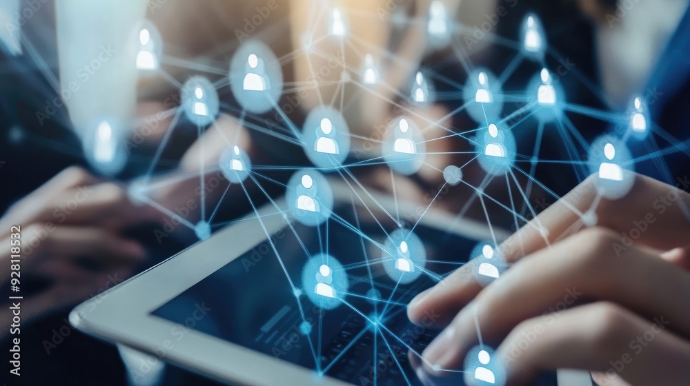 Business People Networking Online with Tablet – Modern Startup Collaboration Business People Networking Online with Tablet – Modern Startup Collaboration