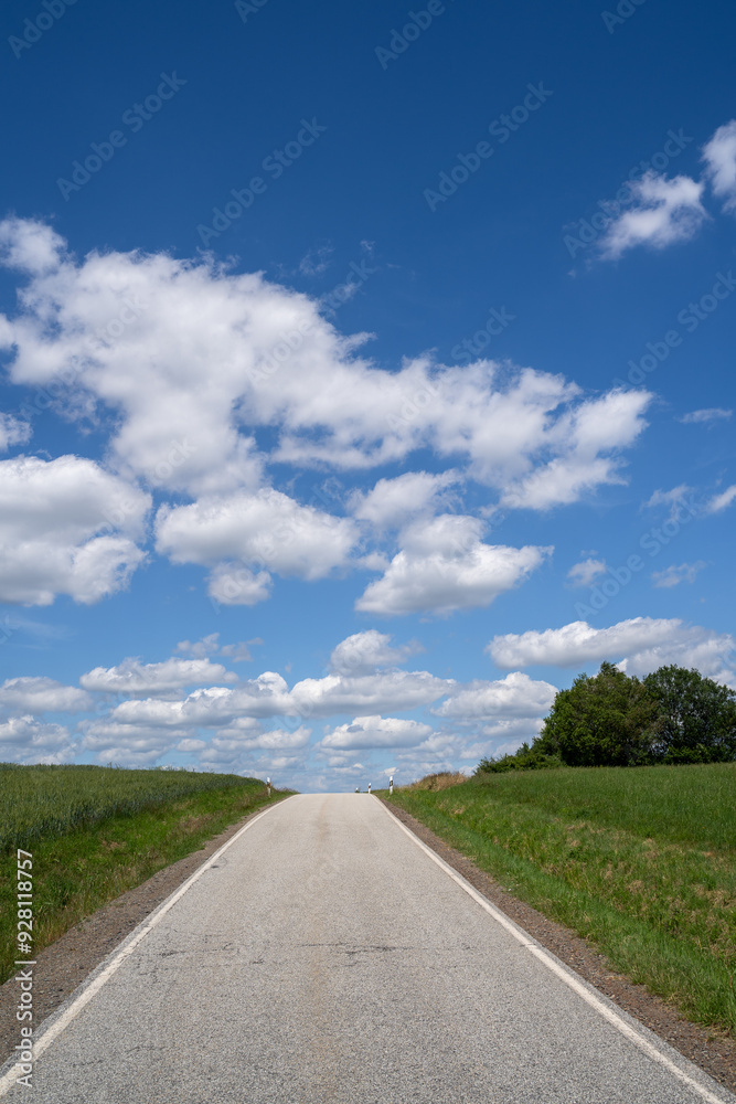 Road in the countryside with a blue sky Road in the countryside with a blue sky