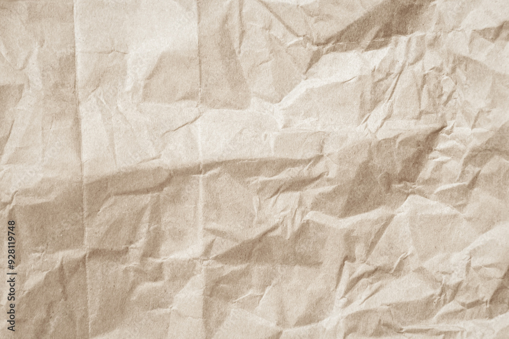 Obraz premium Crumpled brown paper texture. Abstract background and texture for design.