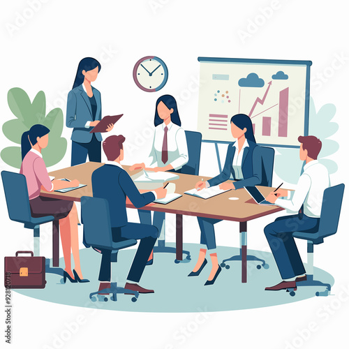 A group of people are sitting around a table in a conference room
