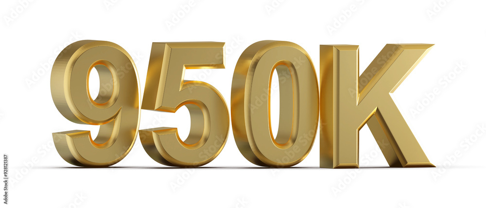 950K Follower 3D Render Golden 950K Follower 3D Render Golden