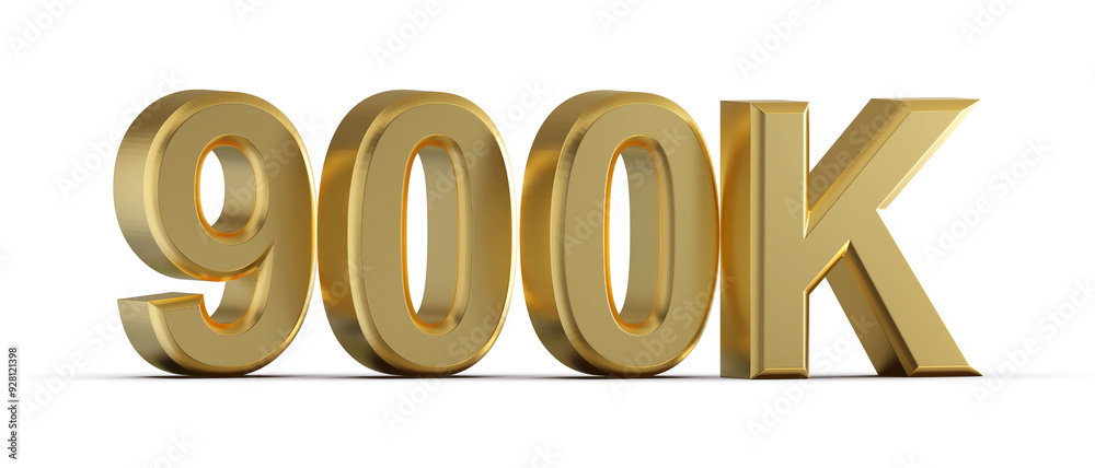 900K Follower 3D Render Golden 900K Follower 3D Render Golden