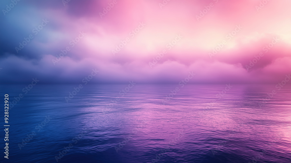 Serene Ocean Sunset with Stunning Pink and Purple Sky Reflections Over Calm Waters