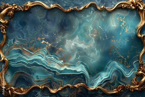 Luxurious Enamel Surface with Lavish Golden Frame for Upscale Interior Design and Fashion