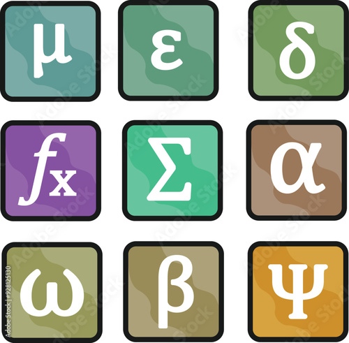 Mathematic Sign and Symbol Icon Set Collection
