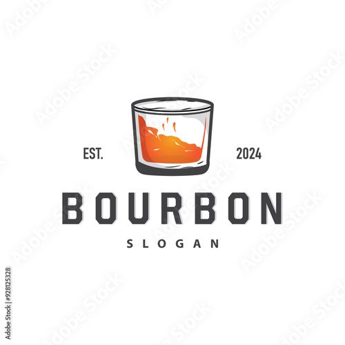 Whiskey Logo, Drink Label Design With Old Retro Vintage Ornament Illustration Premium Template