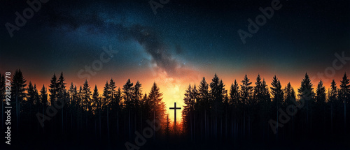 The deep night Milky Way, the cross, the providence of creation, the Creator
