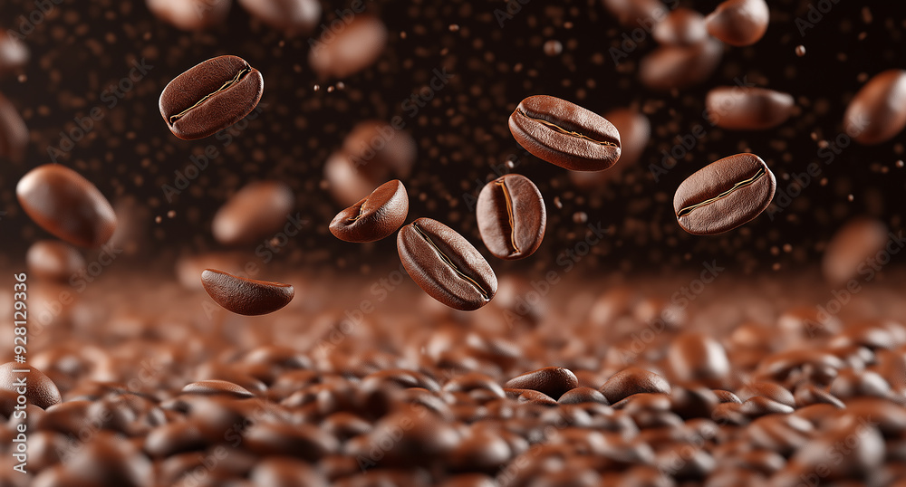 Close-up of roasted coffee beans Close-up of roasted coffee beans