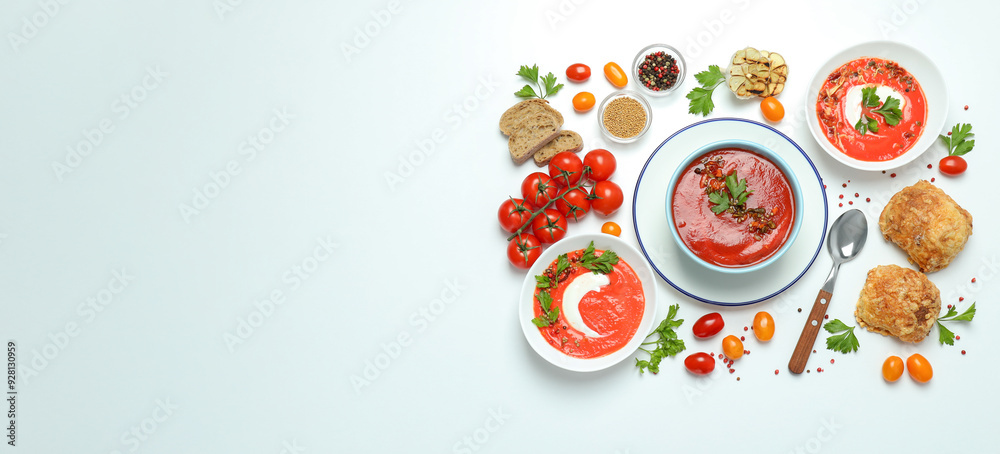 Tomato soup, concept of healthy food, healthy nutrition Tomato soup, concept of healthy food, healthy nutrition
