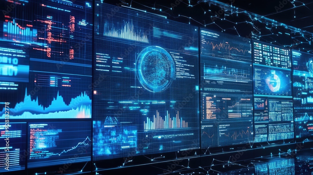 Digital Big Data Stream with Charts and Statistics Across Multiple Displays Digital Big Data Stream with Charts and Statistics Across Multiple Displays