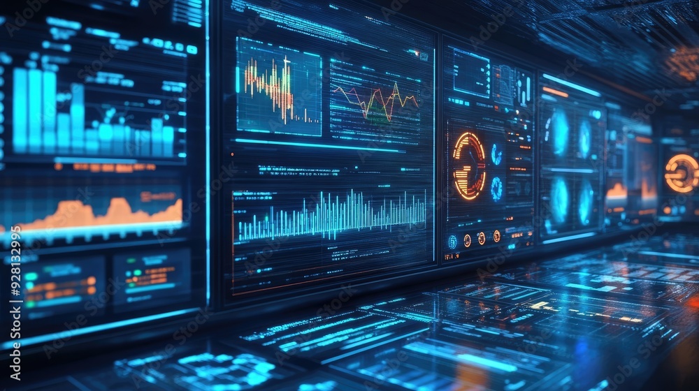 Digital Big Data Stream with Charts and Statistics Across Multiple Displays Digital Big Data Stream with Charts and Statistics Across Multiple Displays