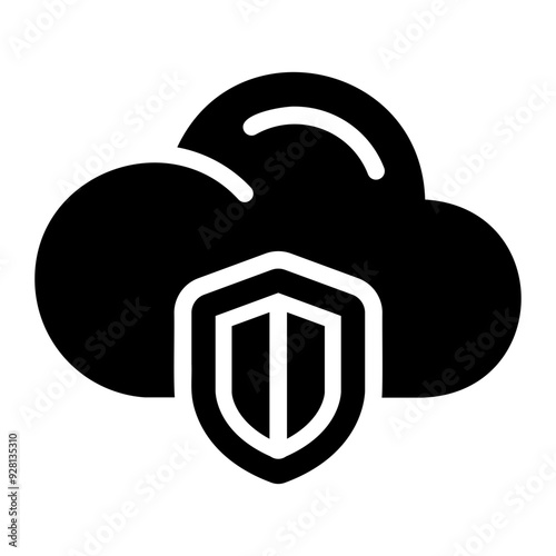 cloud security Solid icon photo