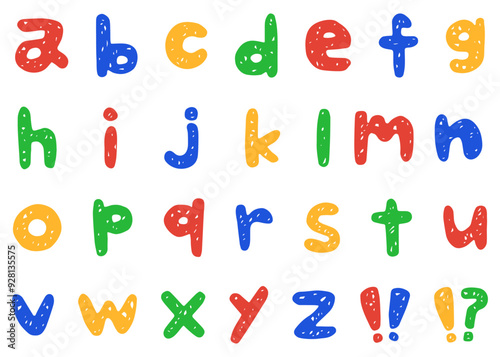 手書きのアルファベットセット、ローマ字のデコレーションセット