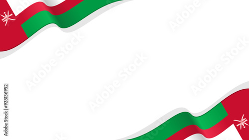 wavy Oman flag vector background with copy space for text. oman national day