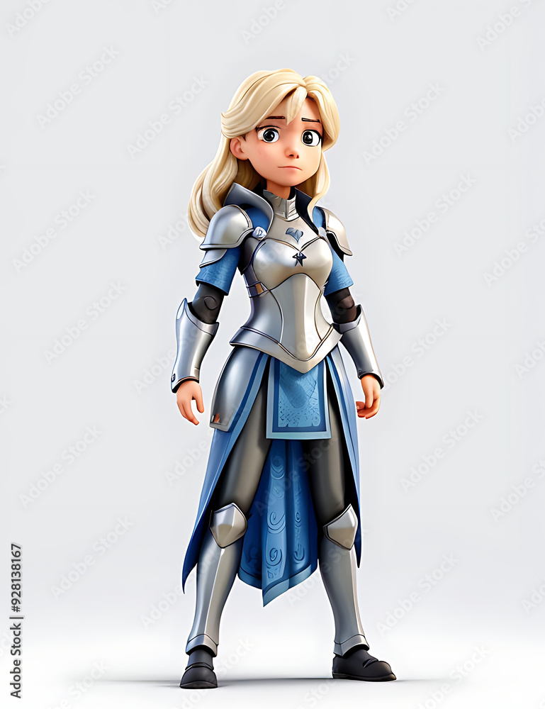 Illustration of a Woman Wearing Armor, Representing Mental Strength and Emotional Defense, with Copy Space on a White Background Illustration of a Woman Wearing Armor, Representing Mental Strength and Emotional Defense, with Copy Space on a White Background