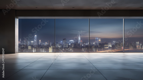 Design concept of modern commercial space at night