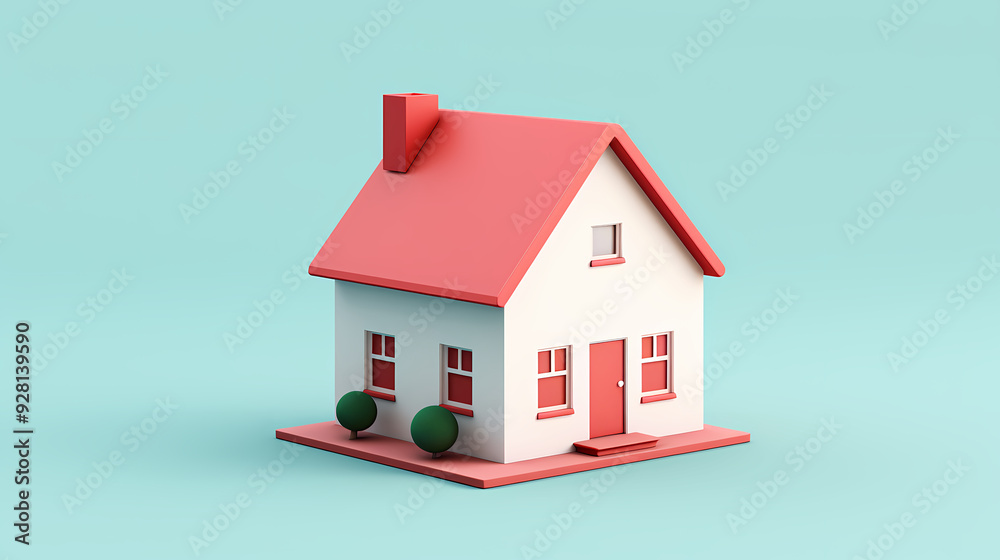 Cartoon style house model Cartoon style house model