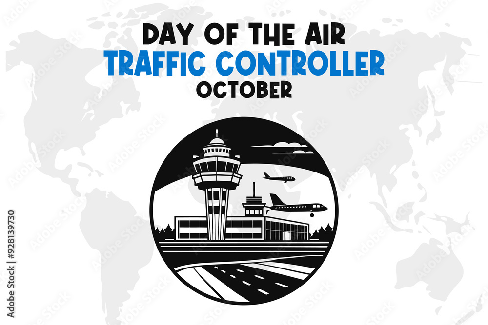 Day of the Air Traffic Controller Background Vector Aviation Safety and Control Design Day of the Air Traffic Controller Background Vector Aviation Safety and Control Design