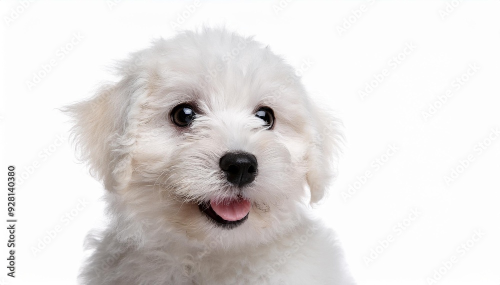 笑顔のボロニーズの子犬のポートレート(Portrait of a smiling Bolognese puppy on white background)
笑顔のボロニーズの子犬のポートレート(Portrait of a smiling Bolognese puppy on white background)